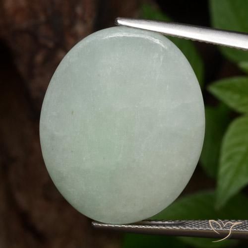 24.97ct Natural Verde claro Jadeíta, Ovalada, Translúcido