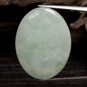 Jadeíta Blanco verdoso natural de 22.56 ct, Corte Óvalo, Translúcido