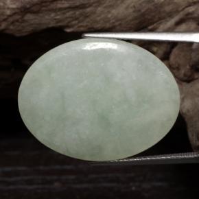 Jadeíta Blanco verdoso natural de 22.56 ct, Corte Óvalo, Translúcido