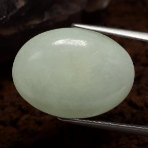 Jadeíta Verde grisáceo natural de 10.13 ct, Corte Óvalo, Opaco