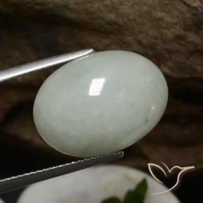 Jadeíta Verde medio natural de 11.67 ct, Ovalada, Translúcido