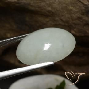 Jadeíta Verde medio natural de 11.67 ct, Ovalada, Translúcido