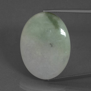 Jadeíta verde natural de 34,38 ct, corte óvalo, translúcido