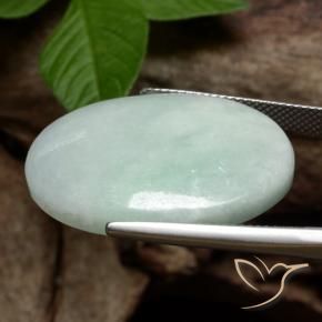 Jadeíta Verde gris musgoso natural de 39.00 ct, Ovalada, Opaco