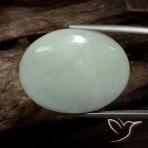 Jadeíta Verde amarillo pálido natural de 36.21 ct, Ovalada, Opaco