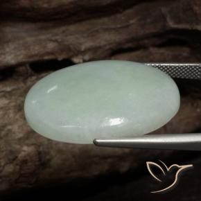 Jadeíta Verde amarillo pálido natural de 36.21 ct, Ovalada, Opaco