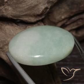 Jadeíta Verde medio natural de 41.15 ct, Ovalada, Opaco