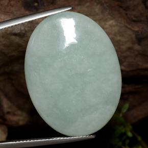 Jadeíta verde natural de 43,65 ct, corte óvalo, translúcido