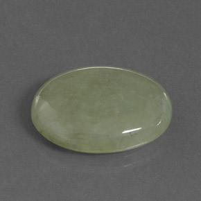 Jadeíta verde natural de 13,97 ct, corte óvalo, transparente