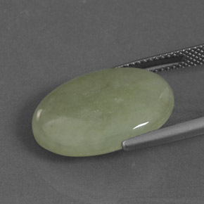 Jadeíta verde natural de 13,97 ct, corte óvalo, transparente