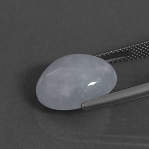 Jadeíta azul natural de 9,76 ct, corte óvalo, opaco