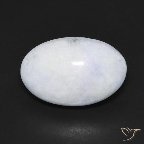 9.52ct Natural Blanco azulado Jadeíta, Ovalada, Translúcido