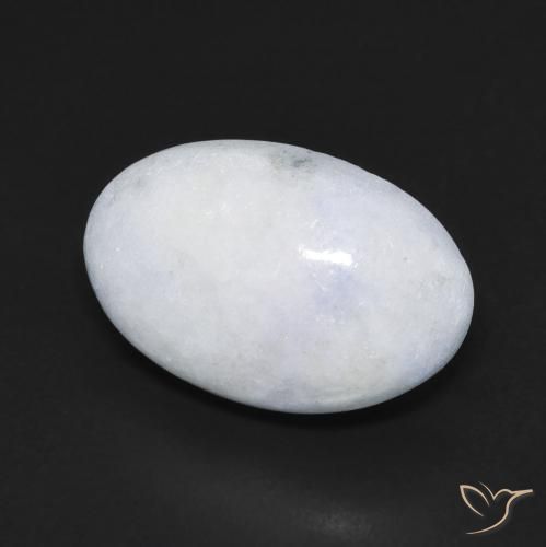 Jadeíta Blanco azulado natural de 9.52 ct, Ovalada, Translúcido