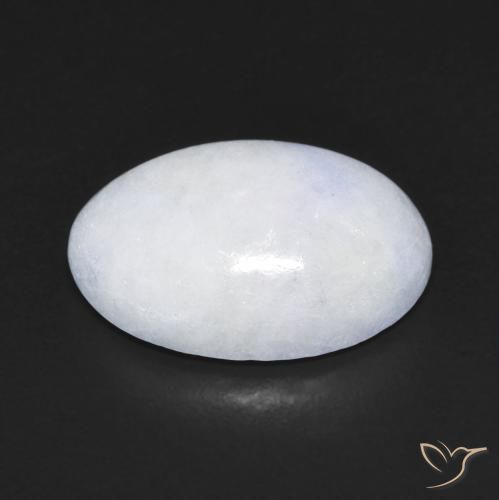 Jadeíta Blanco azulado natural de 9.52 ct, Ovalada, Translúcido