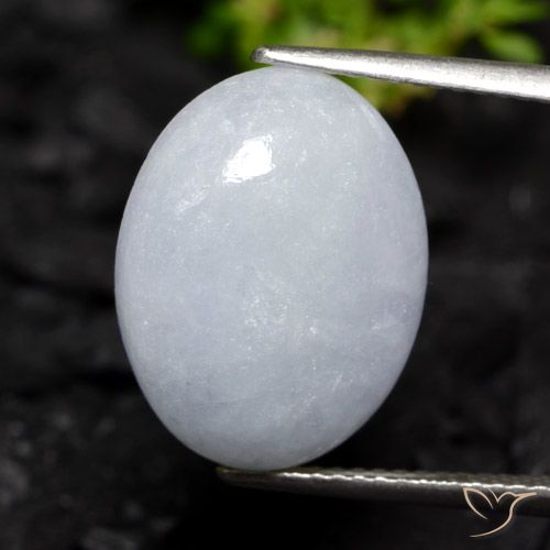 9.58ct Natural Gris azulado claro Jadeíta, Ovalada, Translúcido