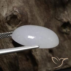 Jadeíta Gris natural de 11.34 ct, Ovalada, Translúcido
