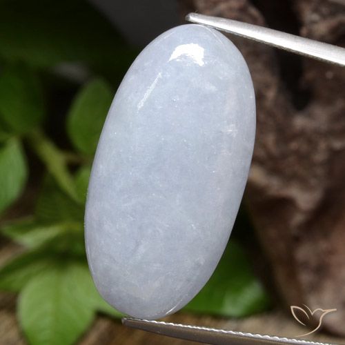 22.96ct Natural Gris azulado claro Jadeíta, Ovalada, Opaco