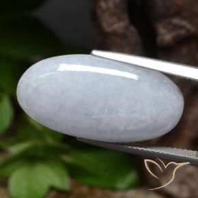 Jadeíta Gris azulado claro natural de 22.96 ct, Ovalada, Opaco