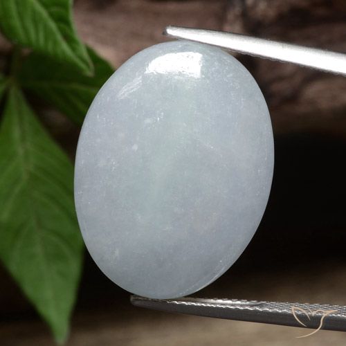 25.34ct Natural Verde claro Jadeíta, Ovalada, Opaco