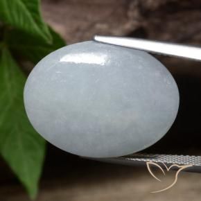 Jadeíta Verde claro natural de 25.34 ct, Ovalada, Opaco
