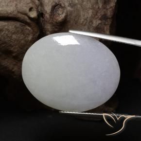 Jadeíta Gris natural de 34.00 ct, Ovalada, Translúcido