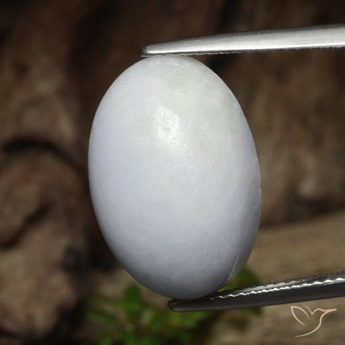 18.41ct Natural Blanco grisáceo Jadeíta, Ovalada, Translúcido