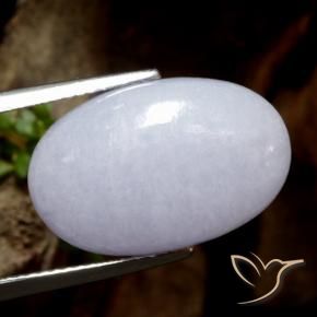 Jadeíta Gris natural de 12.95 ct, Ovalada, Translúcido