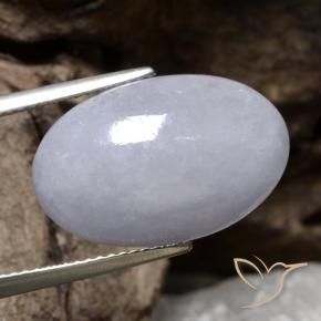 Jadeíta Gris natural de 12.56 ct, Ovalada, Translúcido