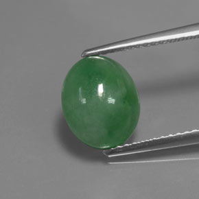 Jadeíta verde natural de 3,66 ct, corte óvalo, translúcido