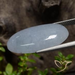 Jadeíta Gris azulado claro natural de 13.30 ct, Ovalada, Opaco