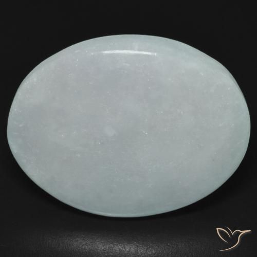 Jadeíta Blanco azulado natural de 36.94 ct, Ovalada, Translúcido