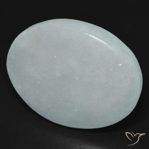Jadeíta Blanco azulado natural de 36.94 ct, Ovalada, Translúcido