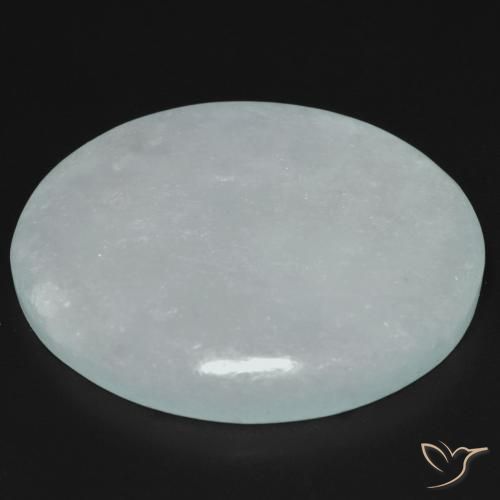 Jadeíta Blanco azulado natural de 36.94 ct, Ovalada, Translúcido