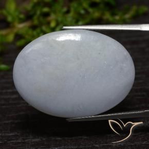 Jadeíta Gris azulado claro natural de 36.65 ct, Ovalada, Opaco