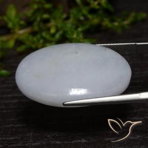 Jadeíta Gris azulado claro natural de 36.65 ct, Ovalada, Opaco