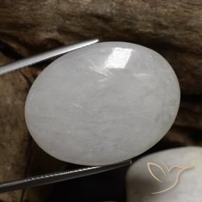 Jadeíta blanco natural de 42,87 ct, corte óvalo, translúcido
