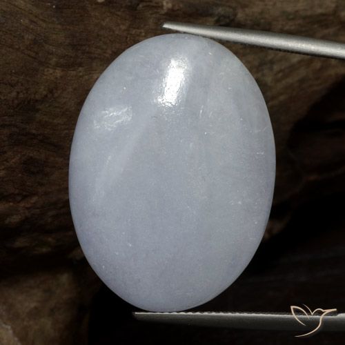 37.61ct Natural Gris azulado claro Jadeíta, Ovalada, Opaco