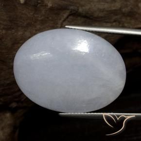 Jadeíta Gris azulado claro natural de 37.61 ct, Ovalada, Opaco