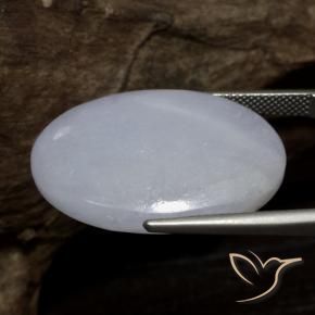Jadeíta Gris azulado claro natural de 37.61 ct, Ovalada, Opaco