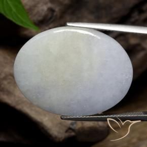 Jadeíta Gris azulado claro natural de 32.25 ct, Ovalada, Opaco