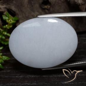 Jadeíta Gris azulado claro natural de 36.82 ct, Ovalada, Opaco