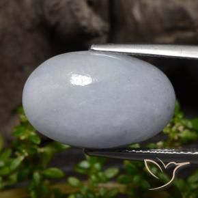 Jadeíta Verde claro natural de 12.71 ct, Ovalada, Opaco