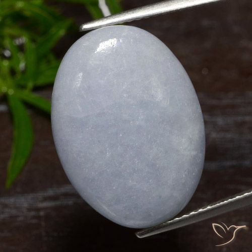 16.23ct Natural Gris azulado claro Jadeíta, Ovalada, Translúcido