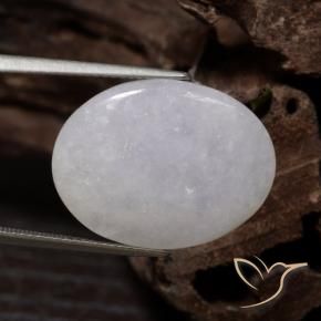 Jadeíta Gris natural de 15.11 ct, Ovalada, Translúcido