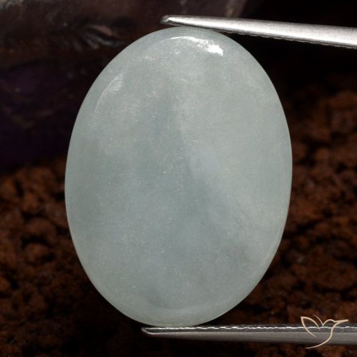 10.49ct Natural Verde gris Jadeíta, Ovalada, Translúcido