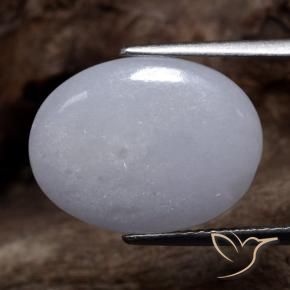 Jadeíta Gris natural de 9.68 ct, Ovalada, Translúcido