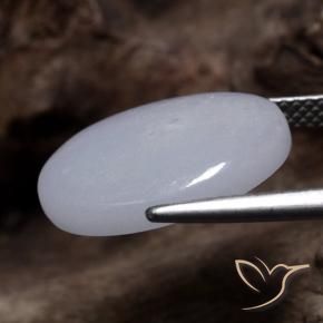 Jadeíta Gris natural de 9.68 ct, Ovalada, Translúcido