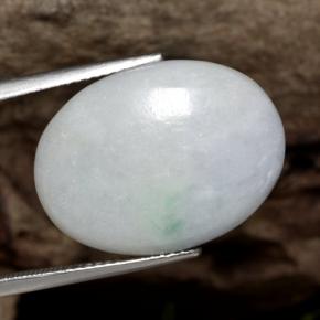 Jadeíta Blanco grisáceo natural de 18.88 ct, Corte Óvalo, Translúcido