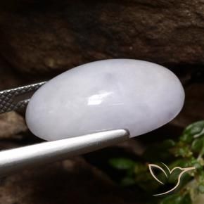 Jadeíta Gris natural de 14.38 ct, Ovalada, Translúcido