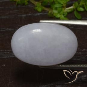 Jadeíta Gris natural de 14.16 ct, Ovalada, Translúcido